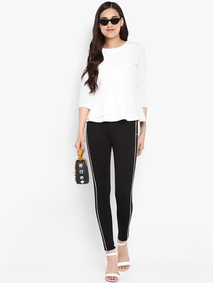 contrasting side striped jeggings - 15858321 - Standard Image - 4