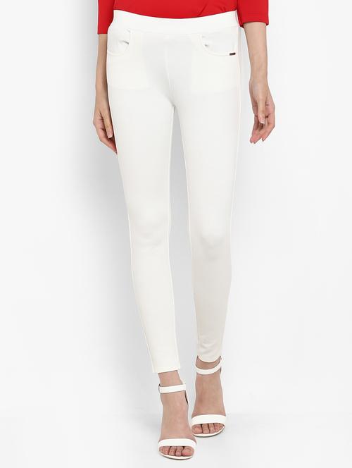 white pocket detail jeggings - 15858323 - Standard Image - 1