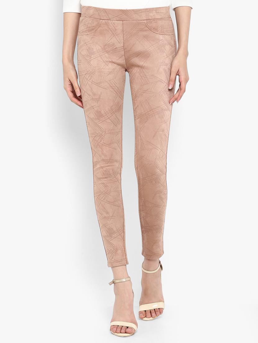beige abstract print jeggings - 15858325 - Zoom Image - 1