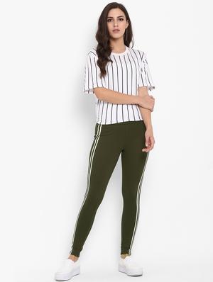 olive side striped jeggings - 15858327 - Standard Image - 4