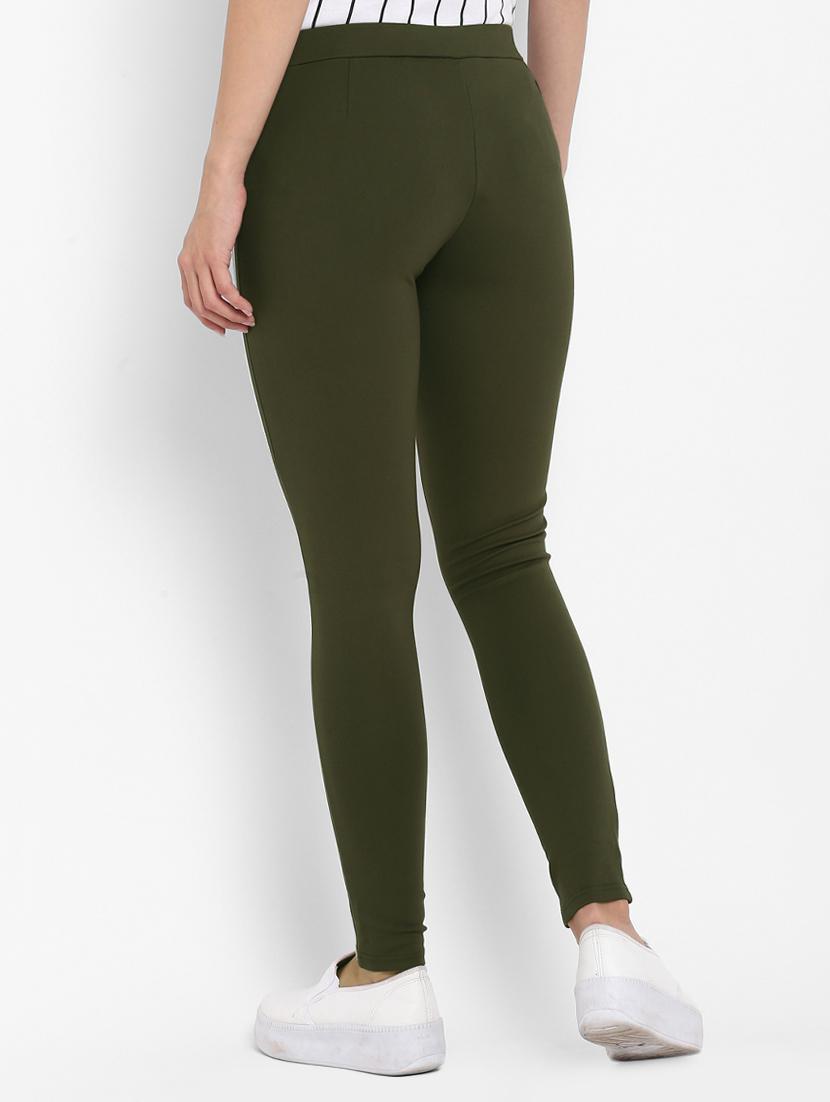 olive side striped jeggings - 15858327 - Zoom Image - 3