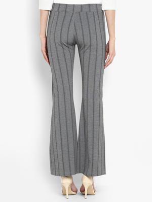 striped flared hem trousers - 15858330 - Standard Image - 3