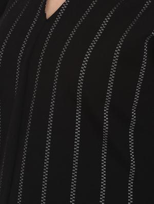 striped band collar a-line dress - 15858341 - Standard Image - 5