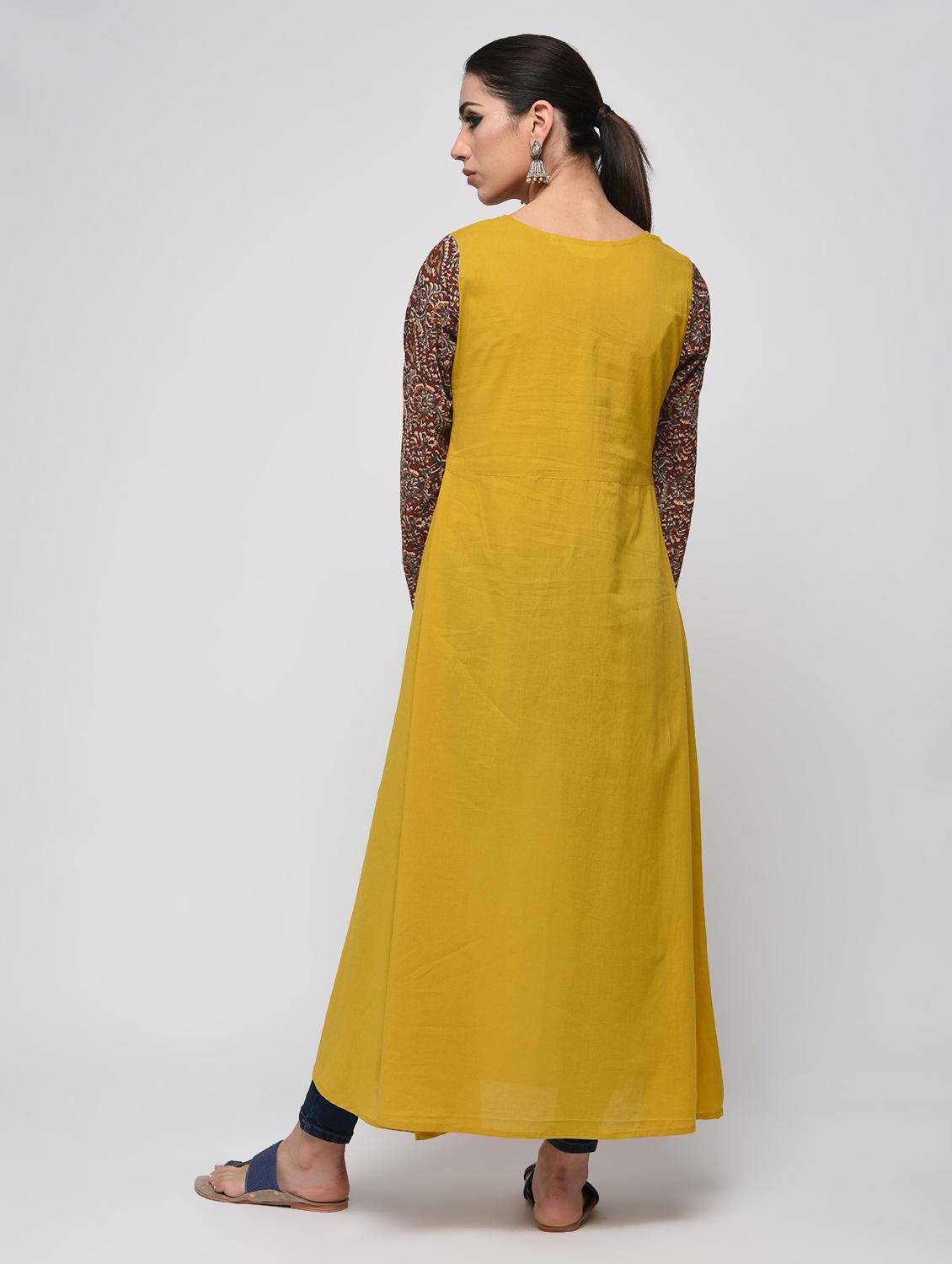 slit sleeves kalamkari kaantha kurta - 15858450 - Zoom Image - 3