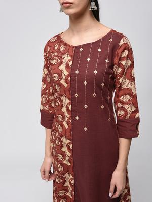 mirror work kaantha asymmetric kurta - 15858451 - Standard Image - 4