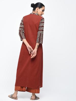 printed straight kurta with tassels - 15858494 - Standard Image - 3