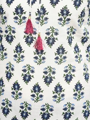 printed straight kurta with tassels - 15858516 - Standard Image - 5