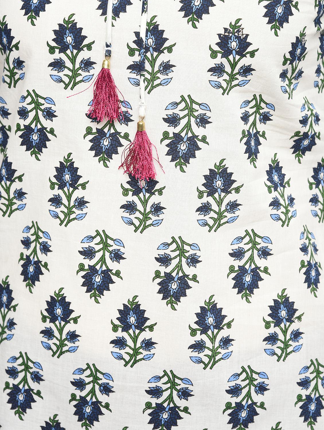 printed straight kurta with tassels - 15858516 - Zoom Image - 5