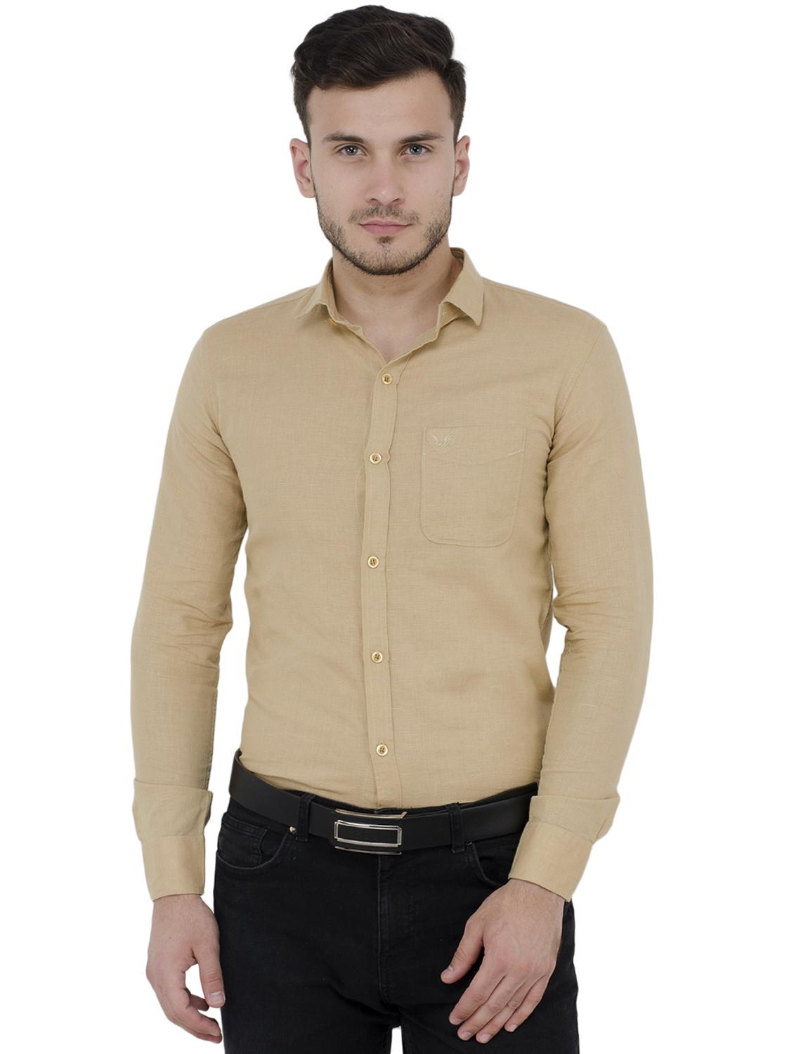 beige linen casual shirt - 15858533 - Zoom Image - 1