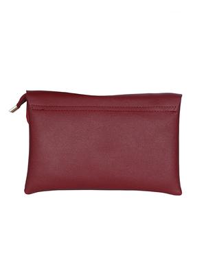 maroon leatherette (pu) regular sling bag - 15858696 - Standard Image - 2