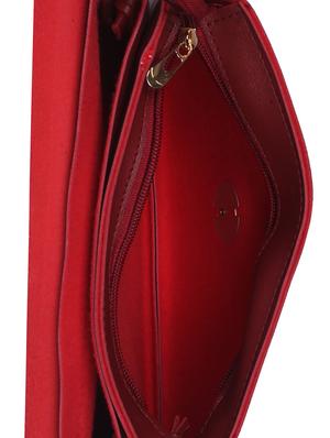 maroon leatherette (pu) regular sling bag - 15858696 - Standard Image - 3