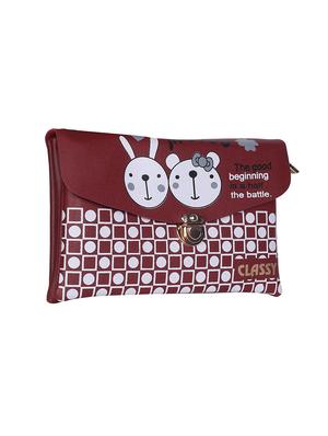 maroon leatherette (pu) regular sling bag - 15858696 - Standard Image - 4