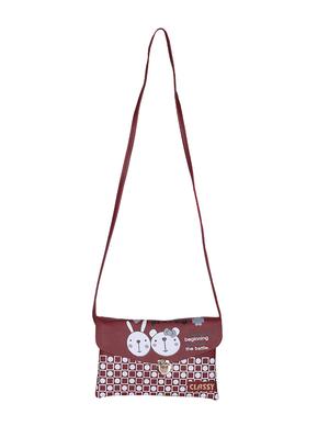 maroon leatherette (pu) regular sling bag - 15858696 - Standard Image - 5