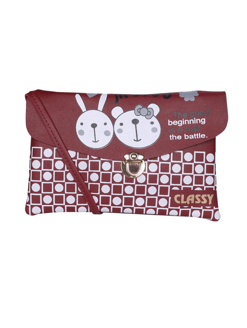 maroon leatherette (pu) regular sling bag - 15858696 - Zoom Image - 1