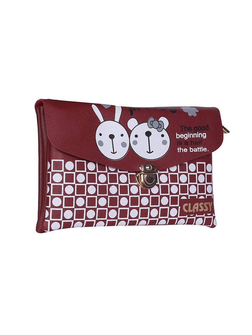 maroon leatherette (pu) regular sling bag - 15858696 - Zoom Image - 4