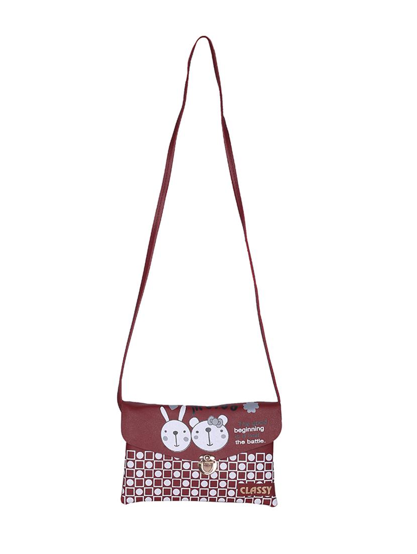 maroon leatherette (pu) regular sling bag - 15858696 - Zoom Image - 5