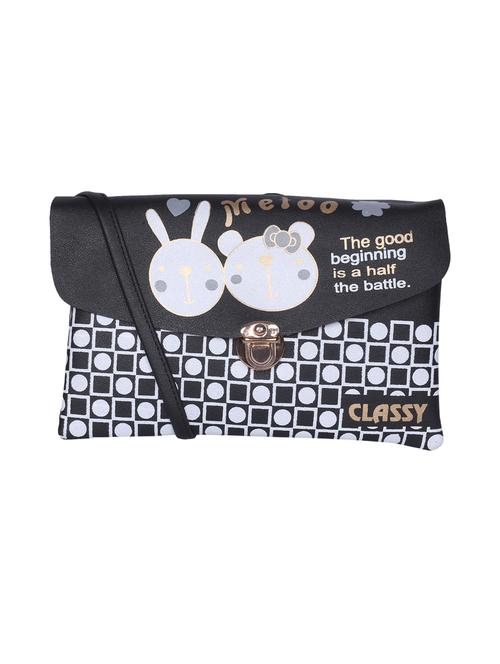 black leatherette (pu) regular sling bag - 15858697 - Standard Image - 1