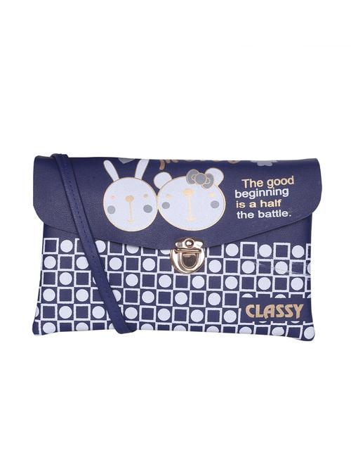 blue leatherette (pu) regular sling bag - 15858699 - Standard Image - 1