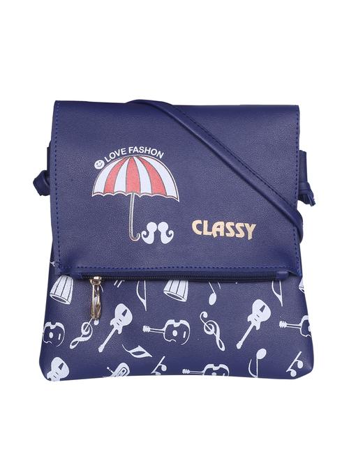 blue leatherette (pu) regular sling bag - 15858704 - Standard Image - 1