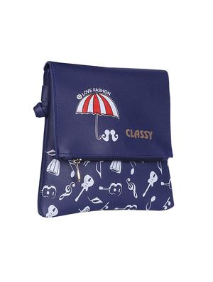 blue leatherette (pu) regular sling bag - 15858704 - Standard Image - 4