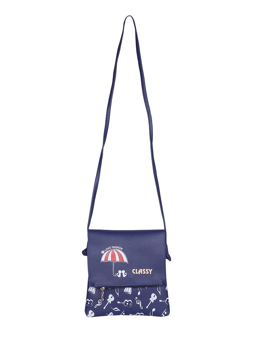 blue leatherette (pu) regular sling bag - 15858704 - Zoom Image - 5