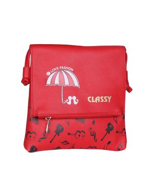 red leatherette (pu) regular sling bag - 15858705 - Standard Image - 4