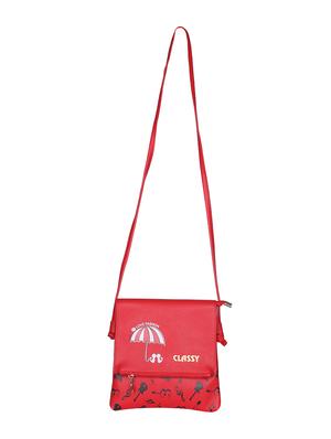 red leatherette (pu) regular sling bag - 15858705 - Standard Image - 5