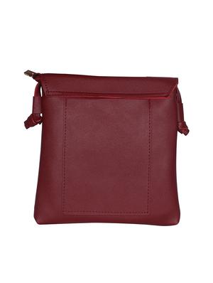 maroon leatherette (pu) regular sling bag - 15858706 - Standard Image - 2