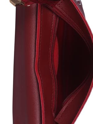 maroon leatherette (pu) regular sling bag - 15858706 - Standard Image - 3