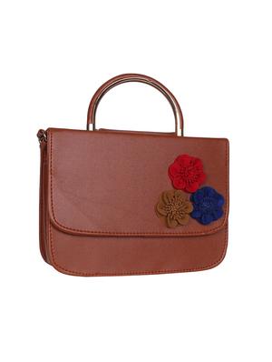 tan leatherette (pu) regular sling bag - 15858713 - Standard Image - 4