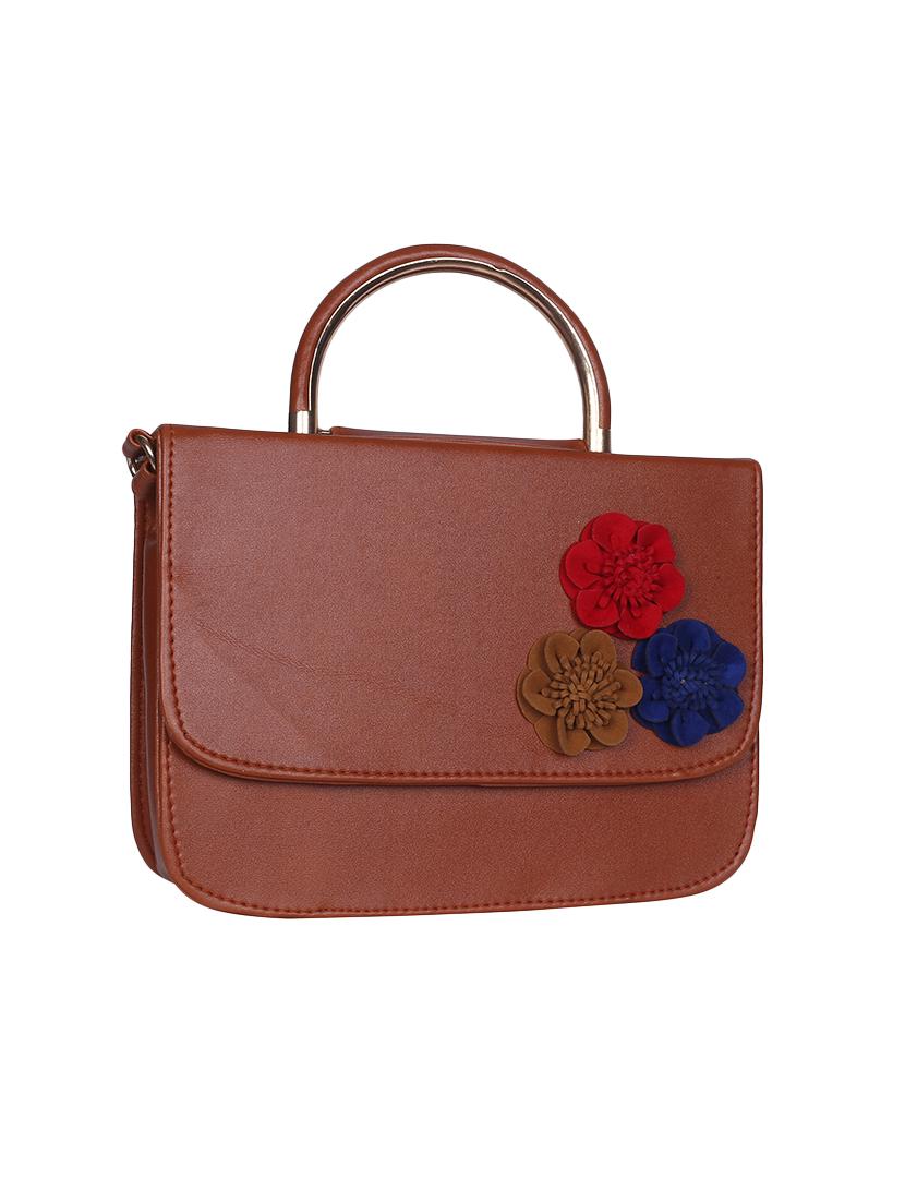 tan leatherette (pu) regular sling bag - 15858713 - Zoom Image - 4