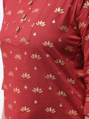 foil printed straight kurta - 15858761 - Standard Image - 5