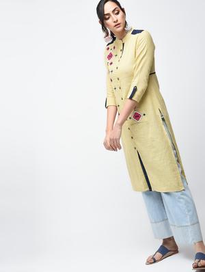 embroidered straight kurta - 15858766 - Standard Image - 2