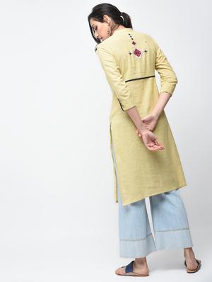 embroidered straight kurta - 15858766 - Standard Image - 3