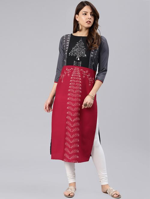 straight printed kurta - 15858930 - Standard Image - 1