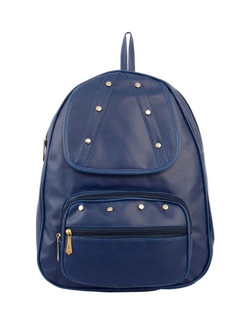 blue leatherette (pu) fashion backpack - 15859014 - Standard Image - 1