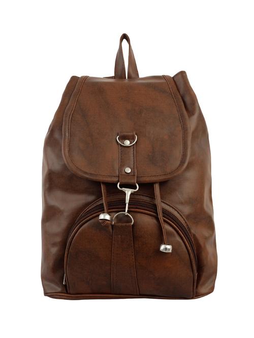 tan leatherette (pu) fashion backpack - 15859030 - Standard Image - 1
