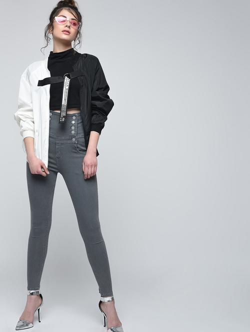 button detail skinny jeans - 15859280 - Very Small Image - 1