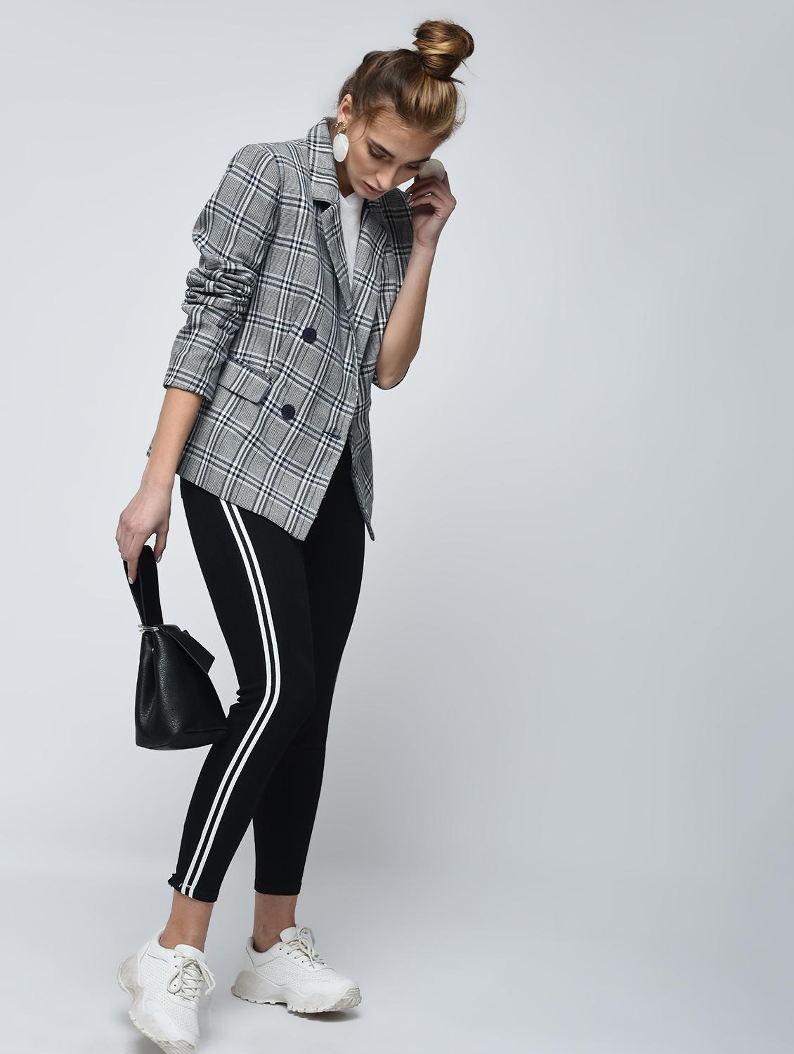 knee slit side stripe jeans - 15859290 - Zoom Image - 1