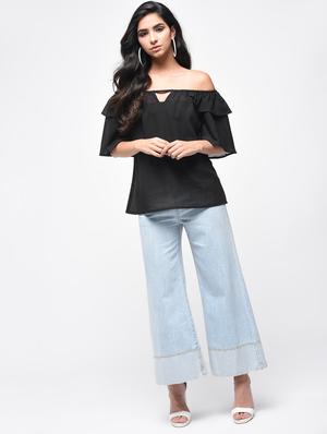 ruffle detail off shoulder top - 15859730 - Standard Image - 3