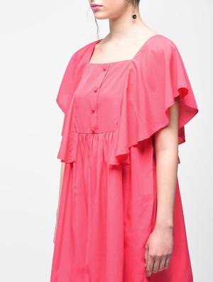 button detail gathered ruffled dress - 15859732 - Standard Image - 4