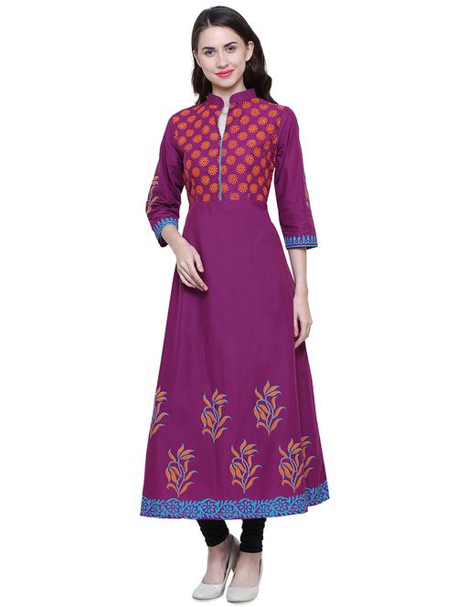 a-line printed kurta - 15859737 - Standard Image - 1