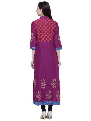 a-line printed kurta - 15859737 - Standard Image - 3