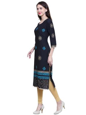 block print straight kurta - 15859738 - Standard Image - 2