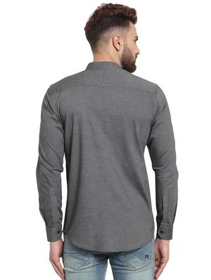 grey solid casual shirt - 15859768 - Standard Image - 3