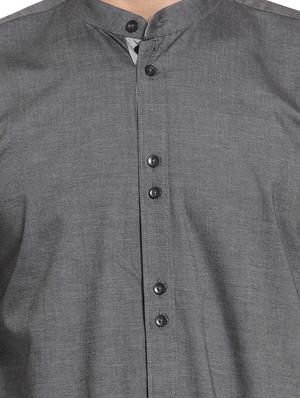 grey solid casual shirt - 15859768 - Standard Image - 5