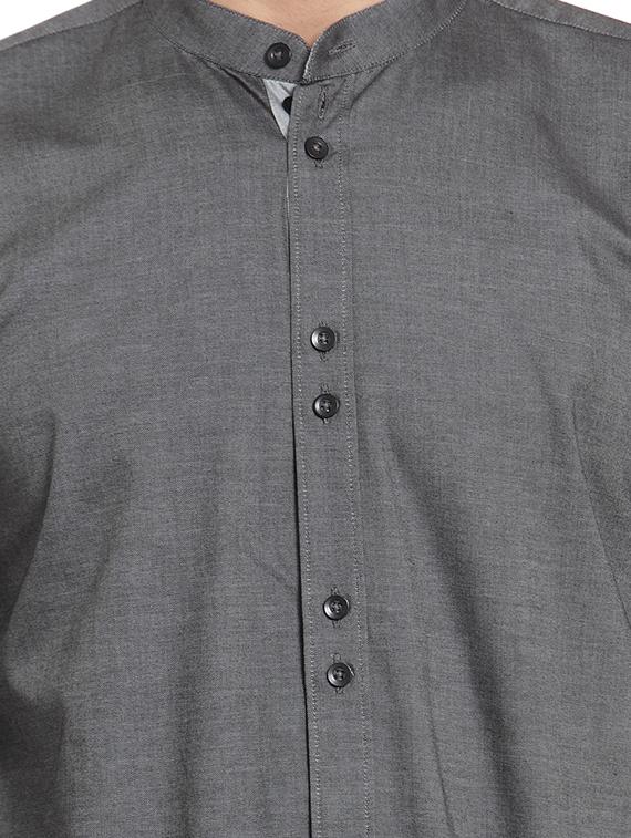 grey solid casual shirt - 15859768 - Zoom Image - 5