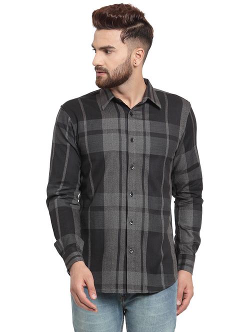 black checkered casual shirt - 15859770 - Standard Image - 1