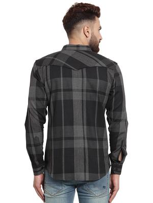 black checkered casual shirt - 15859770 - Standard Image - 3