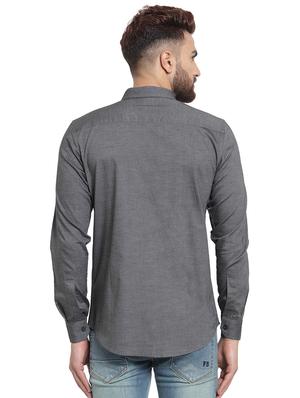 grey solid casual shirt - 15859772 - Standard Image - 2